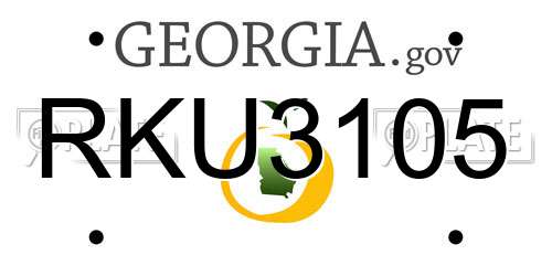 RKU3105 Georgia License Plate