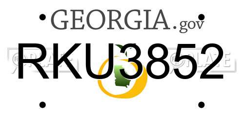RKU3852 Georgia License Plate