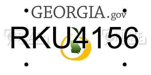 RKU4156 Georgia License Plate
