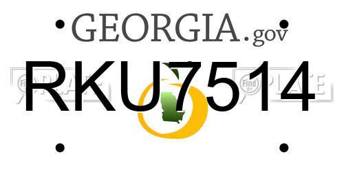 RKU7514 Georgia License Plate