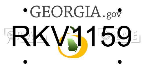 RKV1159 Georgia License Plate