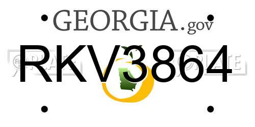 RKV3864 Georgia License Plate
