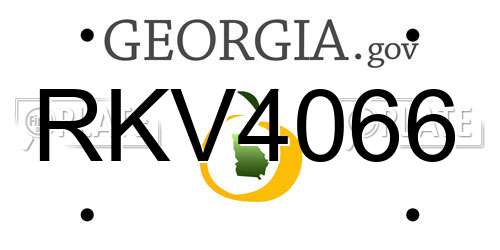 RKV4066 Georgia License Plate