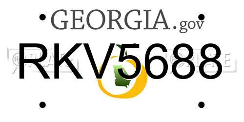 RKV5688 Georgia License Plate