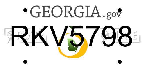 RKV5798 Georgia License Plate