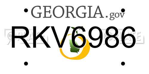 RKV6986 Georgia License Plate