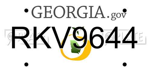 RKV9644 Georgia License Plate