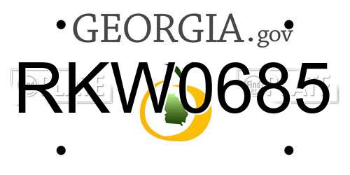 RKW0685 Georgia License Plate