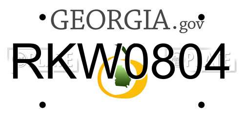 RKW0804 Georgia License Plate