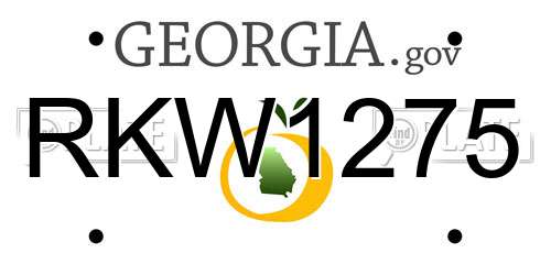RKW1275 Georgia License Plate