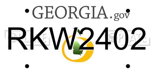 RKW2402 Georgia License Plate