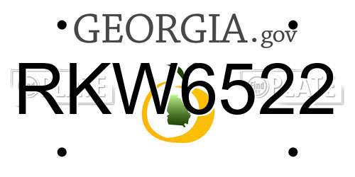 RKW6522 Georgia License Plate