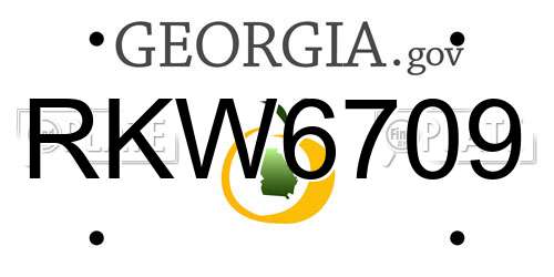 RKW6709 Georgia License Plate