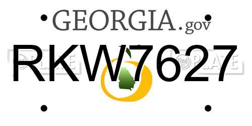 RKW7627 Georgia License Plate