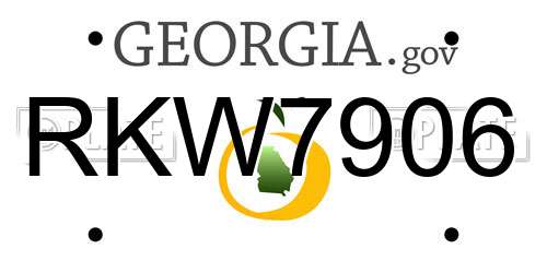 RKW7906 Georgia License Plate