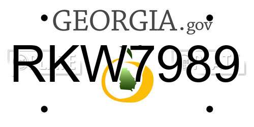 RKW7989 Georgia License Plate
