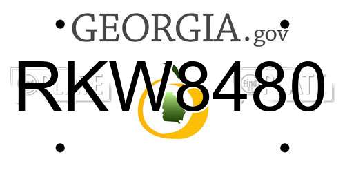 RKW8480 Georgia License Plate