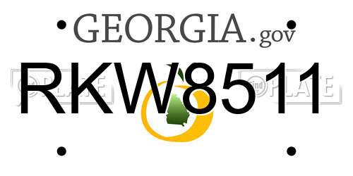 RKW8511 Georgia License Plate
