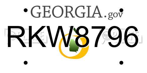 RKW8796 Georgia License Plate