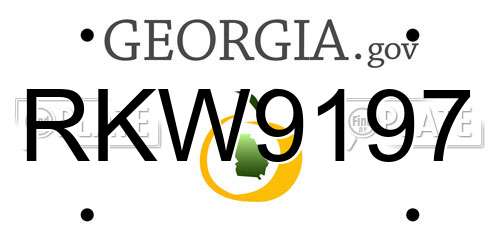 RKW9197 Georgia License Plate