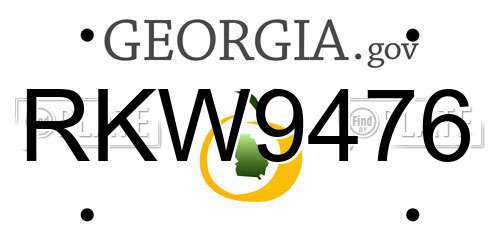 RKW9476 Georgia License Plate