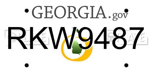 RKW9487 Georgia License Plate