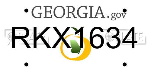 RKX1634 Georgia License Plate