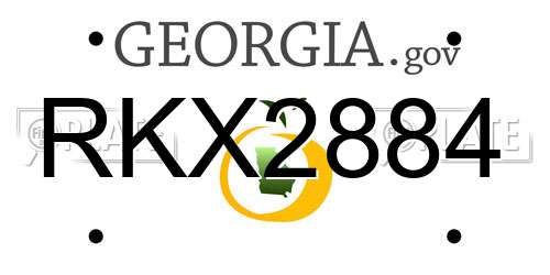 RKX2884 Georgia License Plate