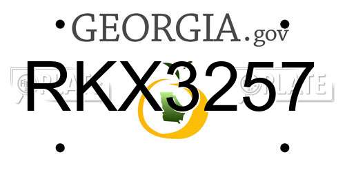 RKX3257 Georgia License Plate