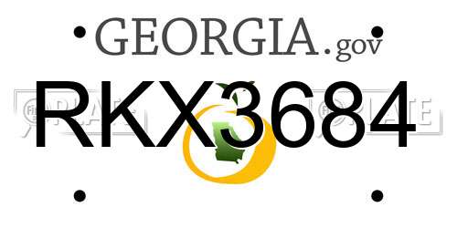 RKX3684 Georgia License Plate