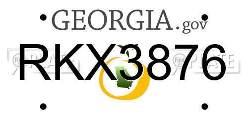 RKX3876 Georgia License Plate