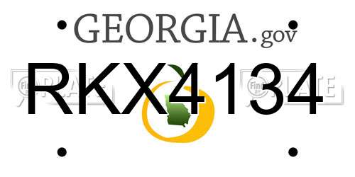 RKX4134 Georgia License Plate