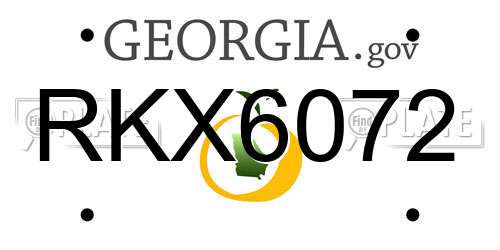 RKX6072 Georgia License Plate