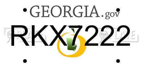 RKX7222 Georgia License Plate