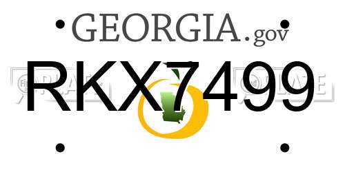 RKX7499 Georgia License Plate