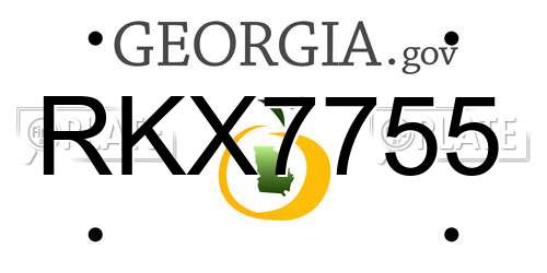 RKX7755 Georgia License Plate