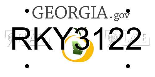 RKY3122 Georgia License Plate