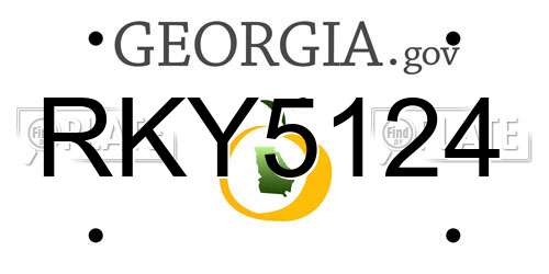 RKY5124 Georgia License Plate