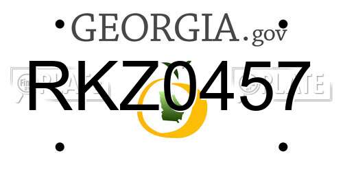 RKZ0457 Georgia License Plate