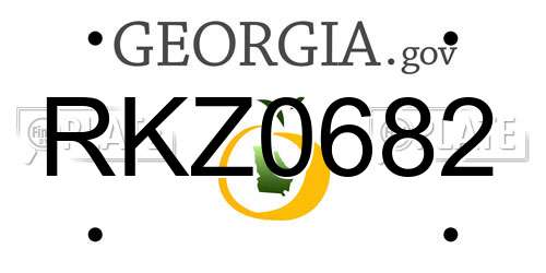 RKZ0682 Georgia License Plate