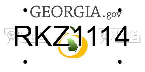 RKZ1114 Georgia License Plate