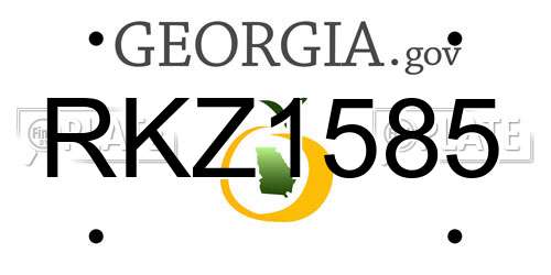 RKZ1585 Georgia License Plate