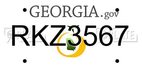 RKZ3567 Georgia License Plate