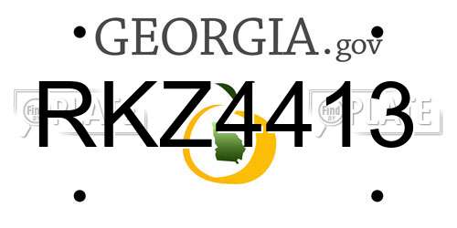 RKZ4413 Georgia License Plate