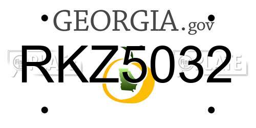 RKZ5032 Georgia License Plate