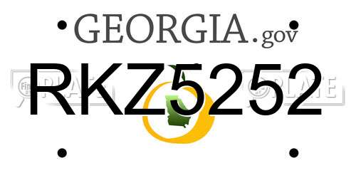 RKZ5252 Georgia License Plate