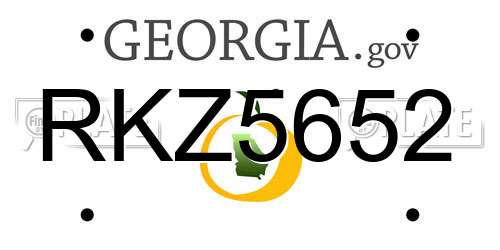 RKZ5652 Georgia License Plate