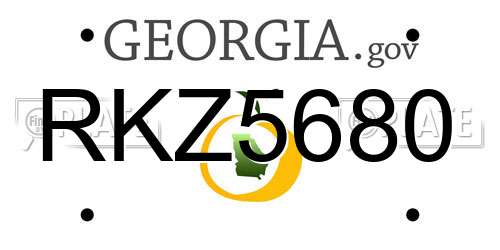 RKZ5680 Georgia License Plate