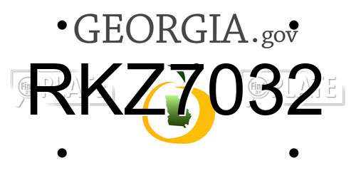 RKZ7032 Georgia License Plate