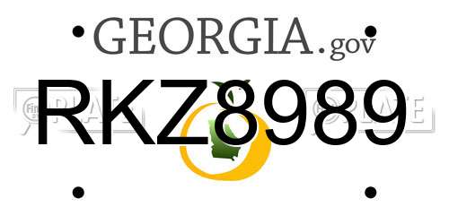 RKZ8989 Georgia License Plate
